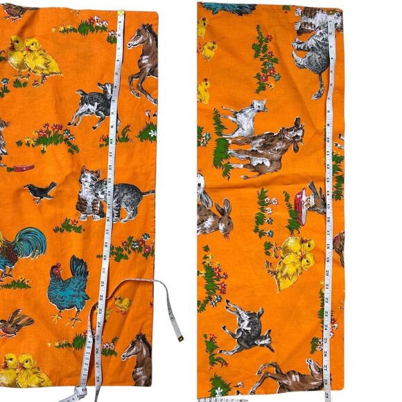 Vintage farm animal print pillow cover horse rabbit goat chicken pattern cute. - Picture 7 of 7